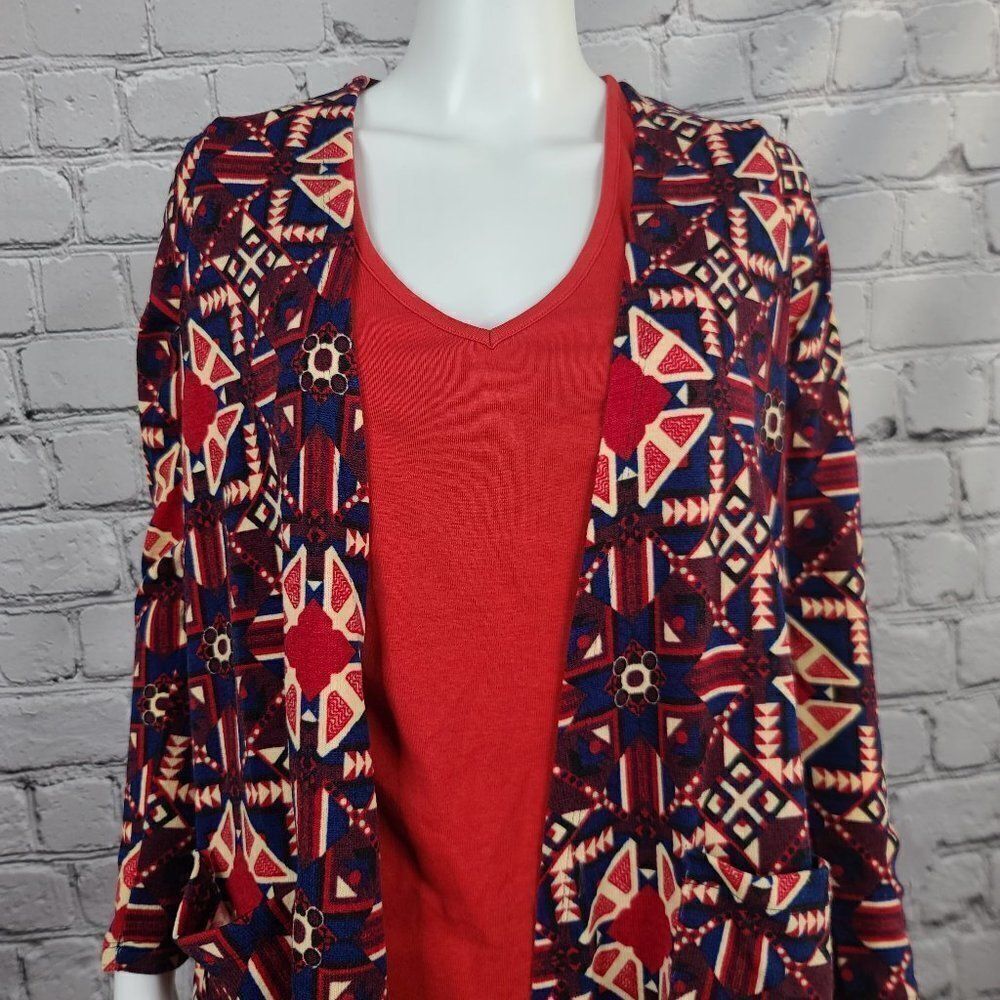 LulaRoe Patriotic Red White Blue Sarah, Small